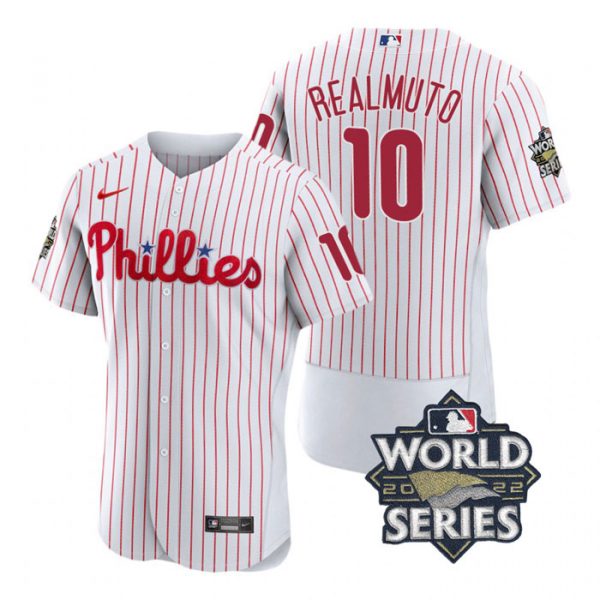 Phillies 10 J.T. Realmuto White Nike 2022 World Series Flexbase Jersey,We sell and wholesale Phillies 10 J.T. Realmuto White Nike 2022 World Series Flexbase Jersey on line form chian!